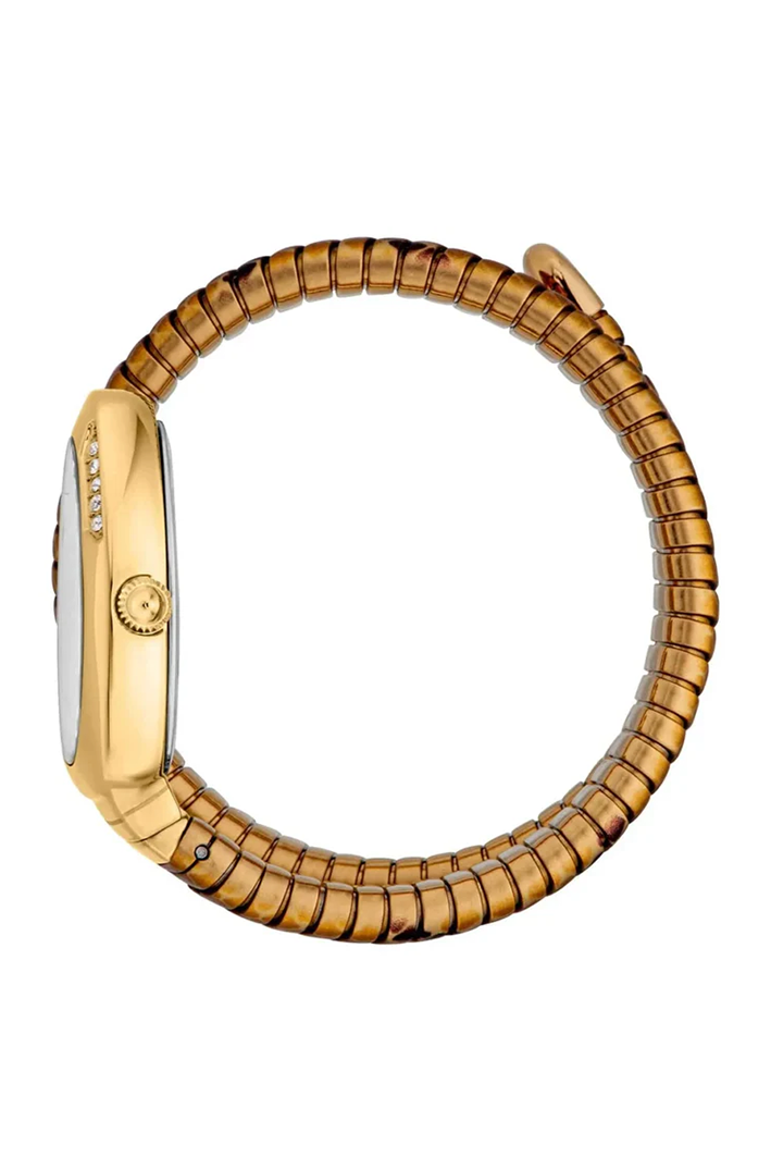 Just Cavalli JC1L251M0025 Women’s Signature Snake Watch – Gold Stainless Steel Bracelet with Silver Dial, Oval Luxury Quartz Timepiece - Image 3