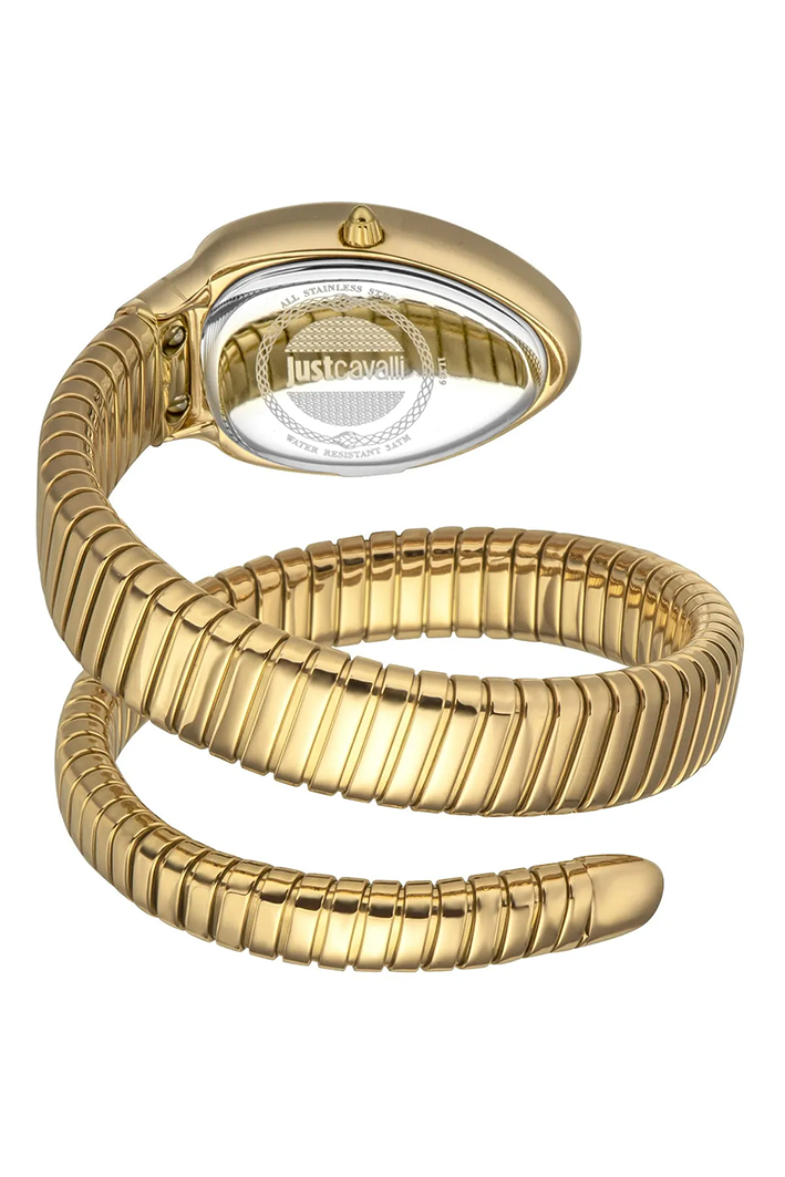Just Cavalli JC1L229M0035 Women’s Signature Snake Watch – Gold Stainless Steel Bracelet with Green Dial, 22mm Luxury Quartz Timepiece - Image 2