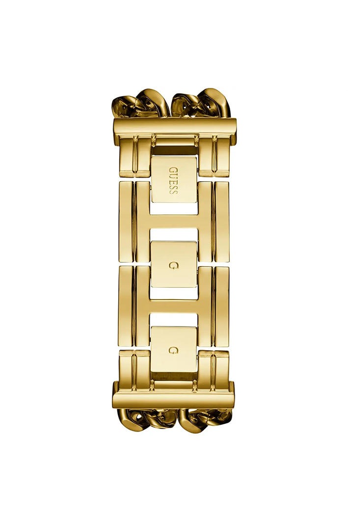 Guess Mod Heavy Metal U1117L5 Gold Tone Chain Bracelet Black Dial Watch - Image 2