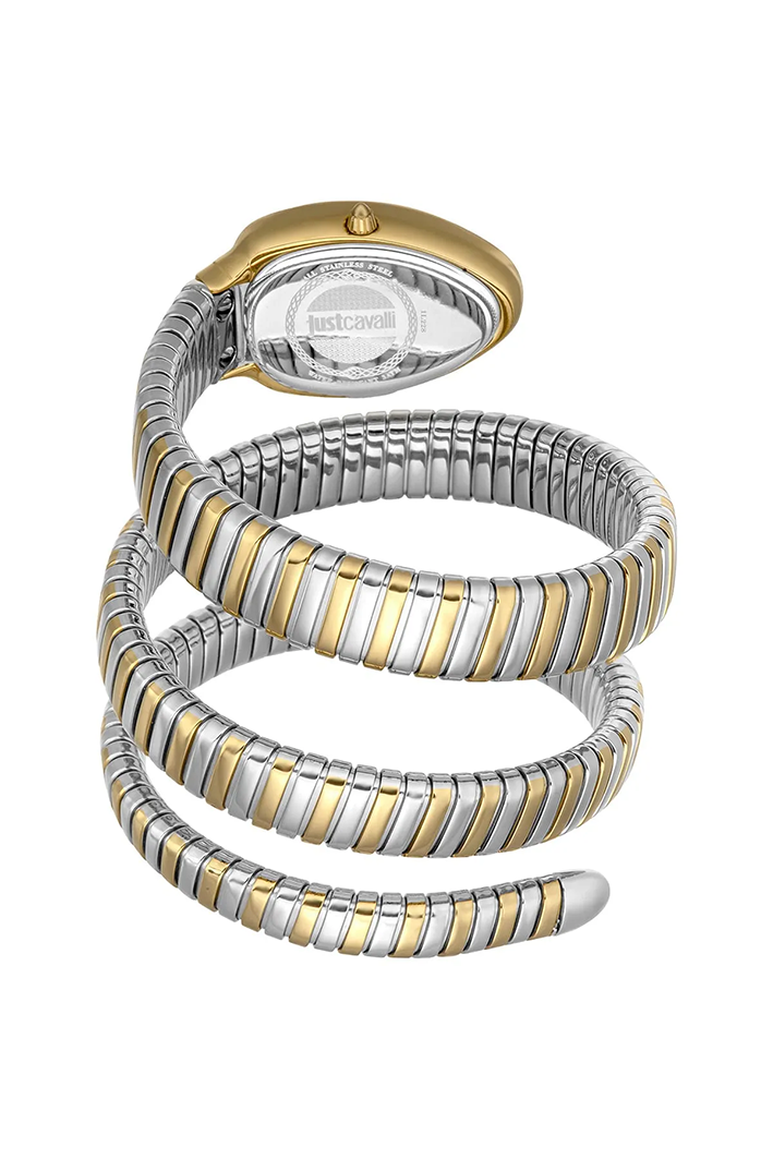 Just Cavalli Women’s JC1L228M0075 Quartz Watch – Signature Snake Design, Blue Dial & Two-Tone Stainless Steel Bracelet - Image 2