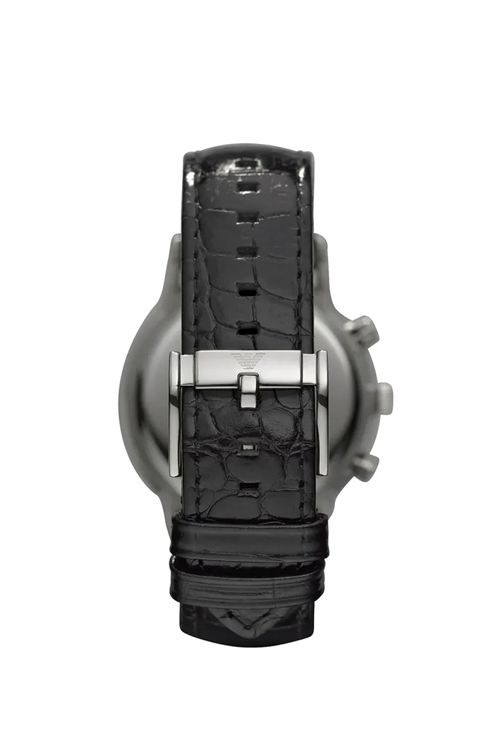 Emporio Armani Emporio Armani Renato Men’s Watch AR2447 – Black Dial with Genuine Leather Strap - Image 3