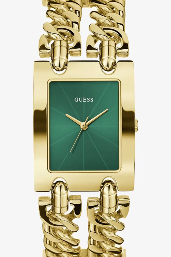 Guess Mod Heavy Metal GW0740L2 Gold Tone Emerald Green Dial Chain Watch