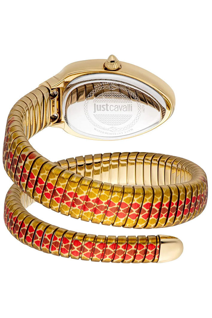 Just Cavalli Women’s JC1L251M0045 Quartz Watch – Signature Snake Design, Red Dial & Multicolored Stainless Steel Bracelet - Image 2