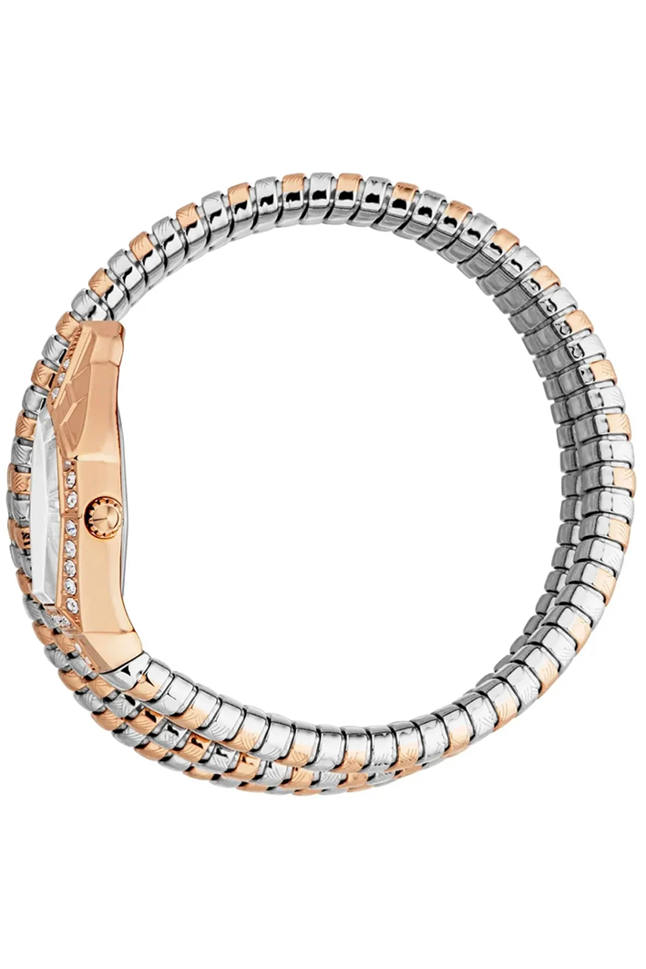 Just Cavalli Women’s JC1L304M0075 Quartz Watch – Signature Snake Design, Silver Dial & Two-Tone Stainless Steel Bracelet - Image 3