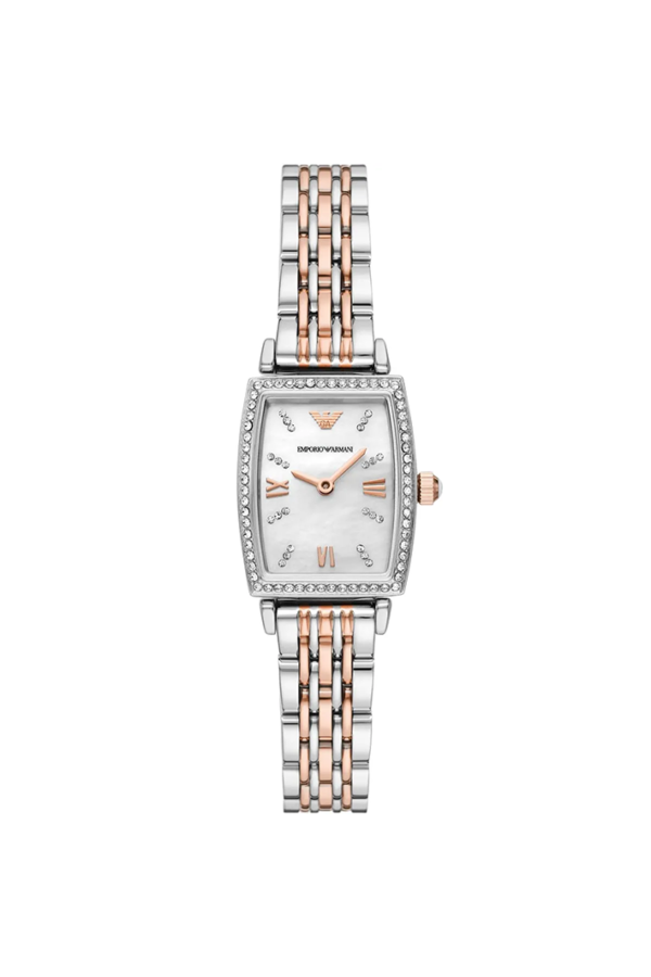 Emporio Armani AR11519 Rectangular Two-Tone Diamond Watch