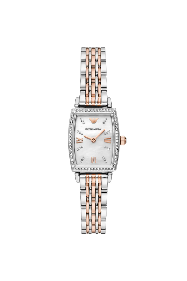 Emporio Armani AR11519 Rectangular Two-Tone Diamond Watch