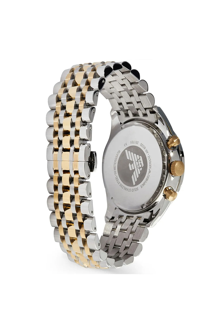 Emporio Armani AR8030 Men’s Watch – Tazio XLarge Two-Tone Stainless Steel with Blue Dial 46mm - Image 2