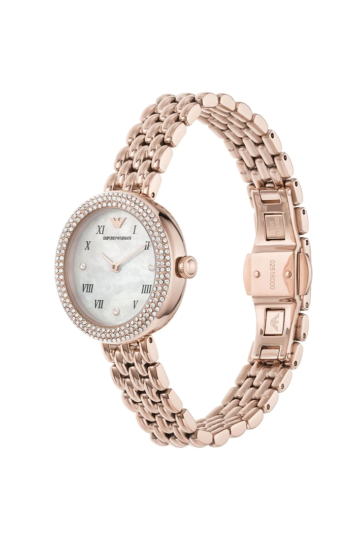 Emporio Armani Rosa AR11355 Rose Gold Pavé Crystal Watch - Image 2