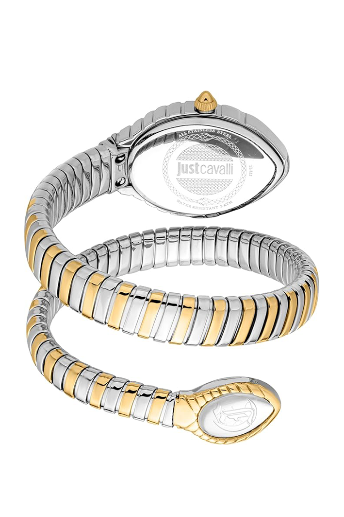 Just Cavalli Women’s JC1L322M0055 Quartz Watch – Unica Snake Design, Silver Dial & Two-Tone Stainless Steel Bracelet - Image 3
