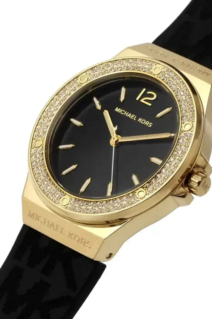 Michael Kors Lennox MK7281 Women’s Gold Case Black Silicone Strap Analog Watch - Image 5