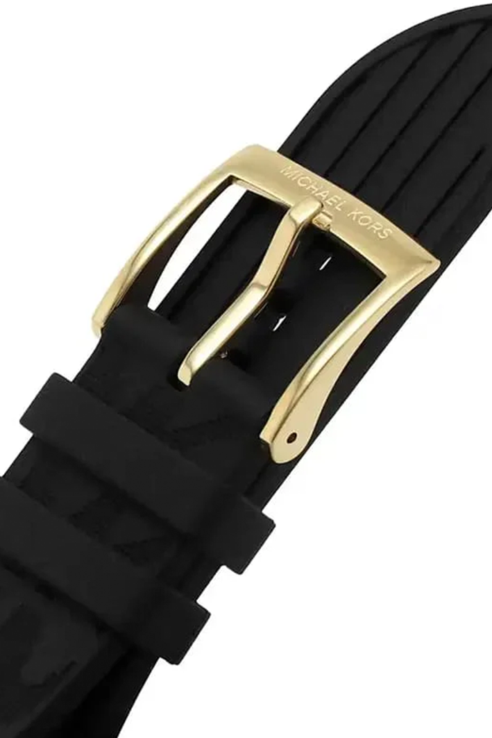 Michael Kors Lennox MK7281 Women’s Gold Case Black Silicone Strap Analog Watch - Image 4