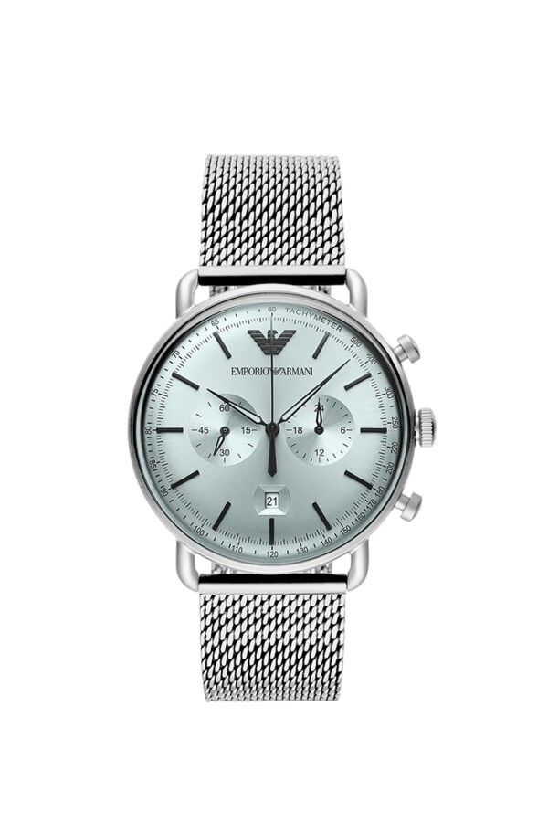 Emporio Armani Aviator AR11288 Men’s Watch – Silver Dial Stainless Steel Elegant Pilot Style Fashion Watch