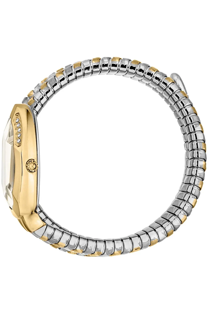 Just Cavalli JC1L226M0055 Women’s Signature Snake Watch – Two-Tone Stainless Steel Bracelet with Gold & Silver Dial, Oval Luxury Quartz Timepiece - Image 3