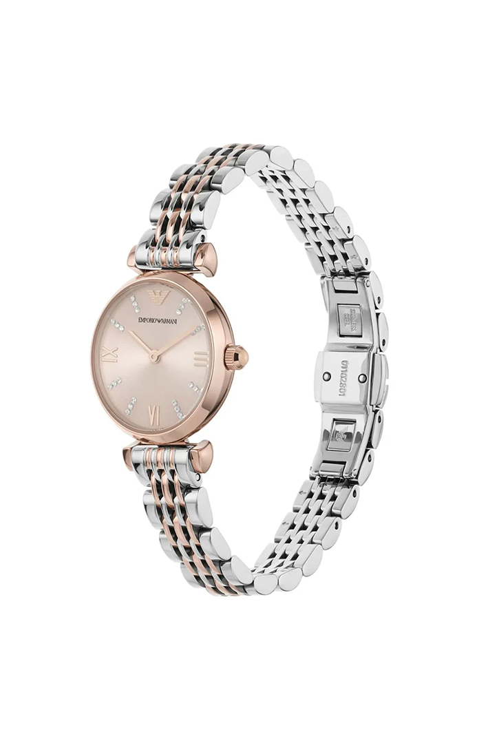 Emporio Armani Gianni T-Bar AR11223 Women’s Watch – Pink Dial Two-Tone Stainless Steel Elegant Fashion Watch - Image 4