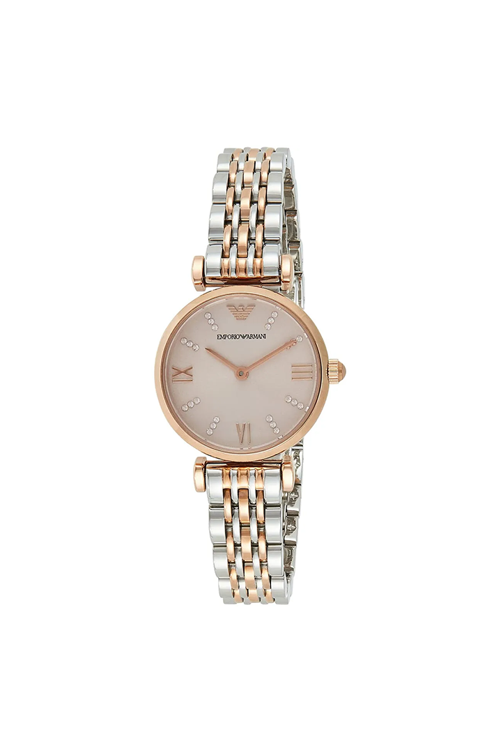 Emporio Armani Gianni T-Bar AR11223 Women’s Watch – Pink Dial Two-Tone Stainless Steel Elegant Fashion Watch - Image 2