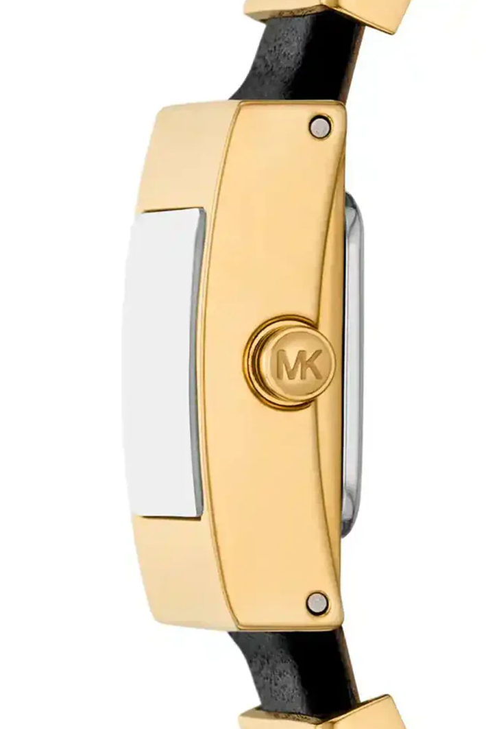 Michael Kors Darrington MK4887 Square Gold Tone Black Leather Women Watch - Image 2