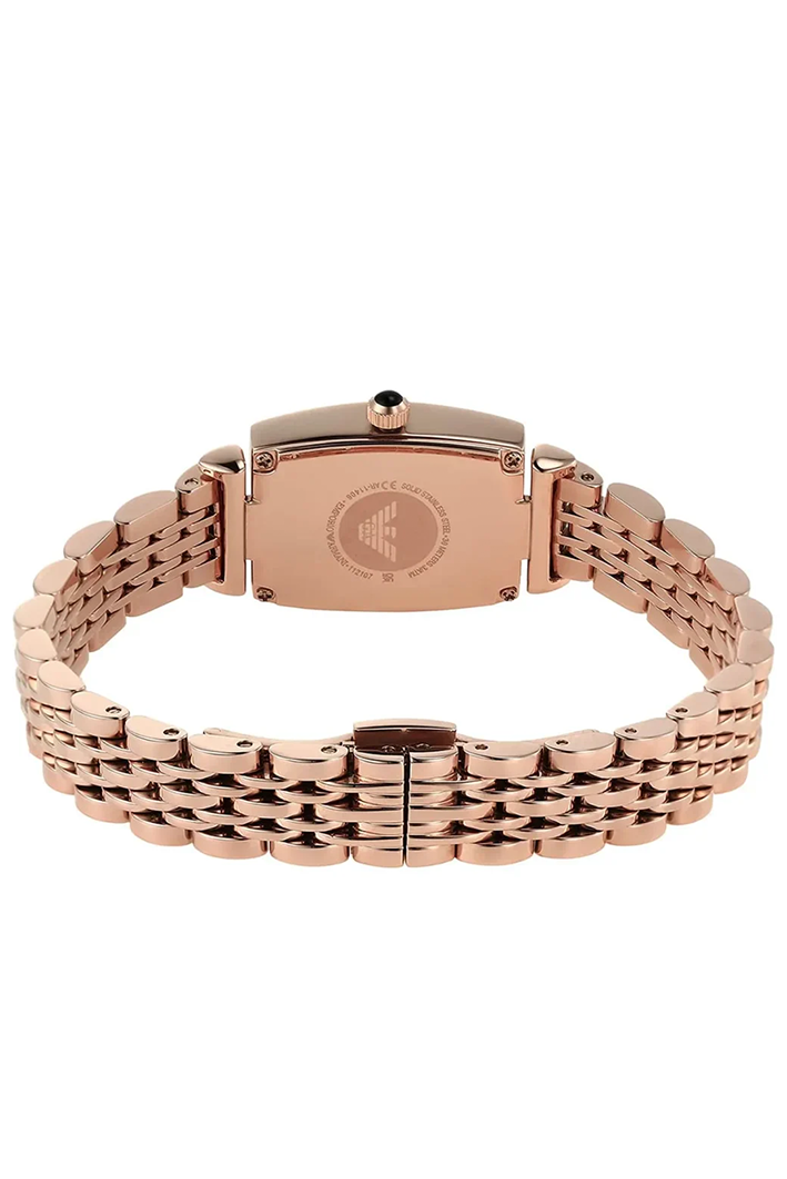 Emporio Armani Gianni T-Bar AR11406 Women’s Watch – Square Silver Dial Rose Gold Stainless Steel Elegant Fashion Watch - Image 7
