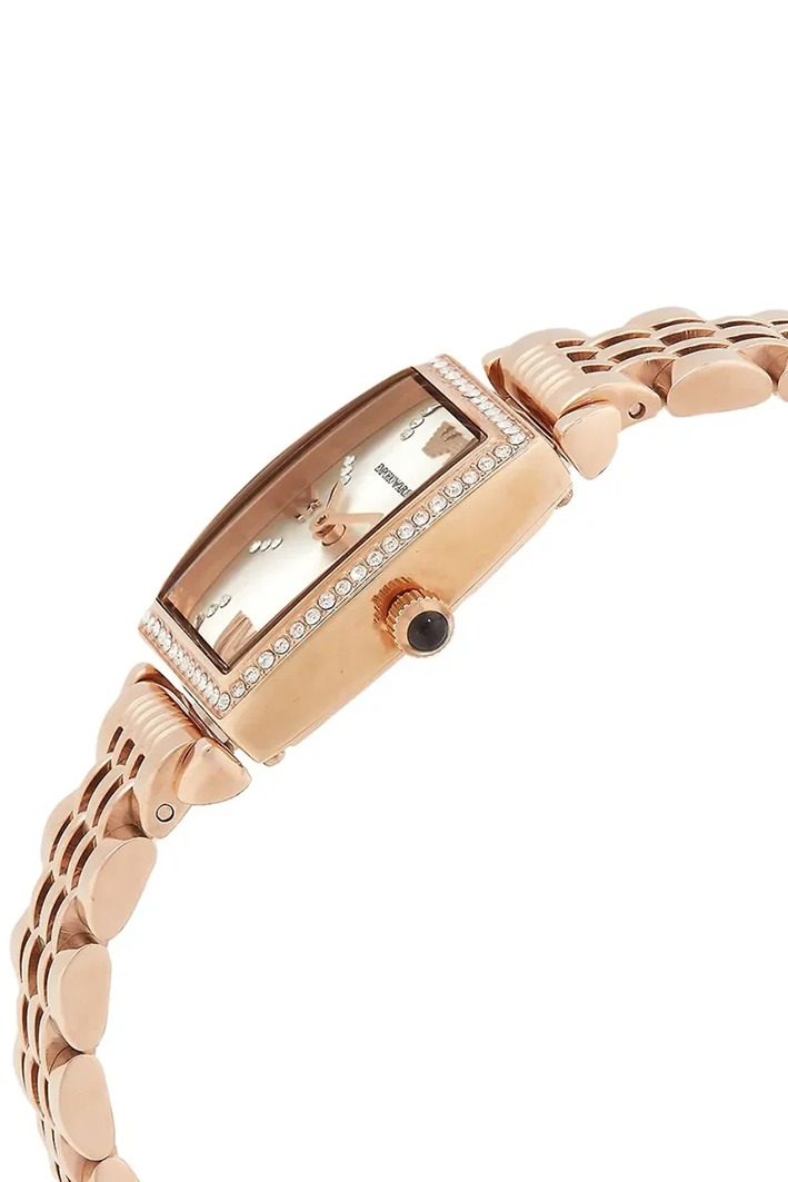 Emporio Armani Gianni T-Bar AR11406 Women’s Watch – Square Silver Dial Rose Gold Stainless Steel Elegant Fashion Watch - Image 2