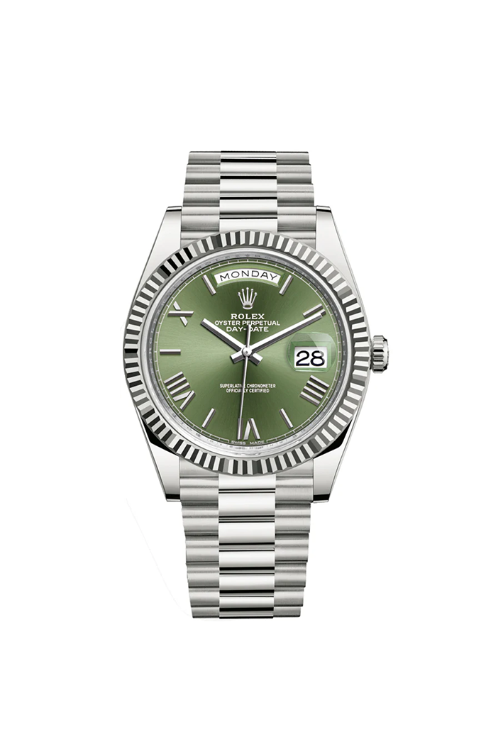 Rolex Day-Date Watch For Men - Olive Green Dial