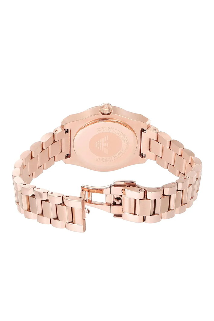 Emporio Armani Gianni T-Bar AR11406 Women’s Watch – Square Silver Dial Rose Gold Stainless Steel Elegant Fashion Watch - Image 3