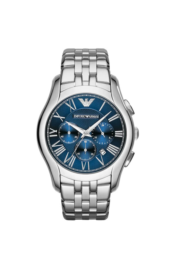 Emporio Armani AR1787 Men’s Analog Watch – 45mm Blue Dial with Silver Stainless Steel Strap