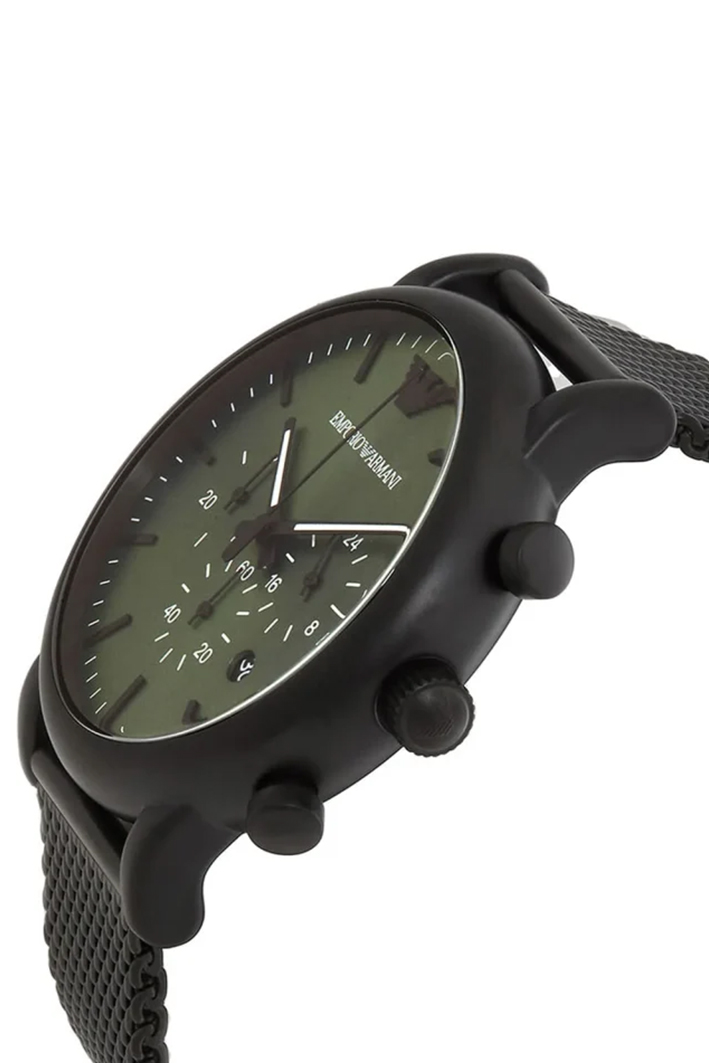 Emporio Armani AR11470 Luigi Men's Chronograph Watch – Green Dial, Black Stainless Steel Strap, 46mm Quartz - Image 5