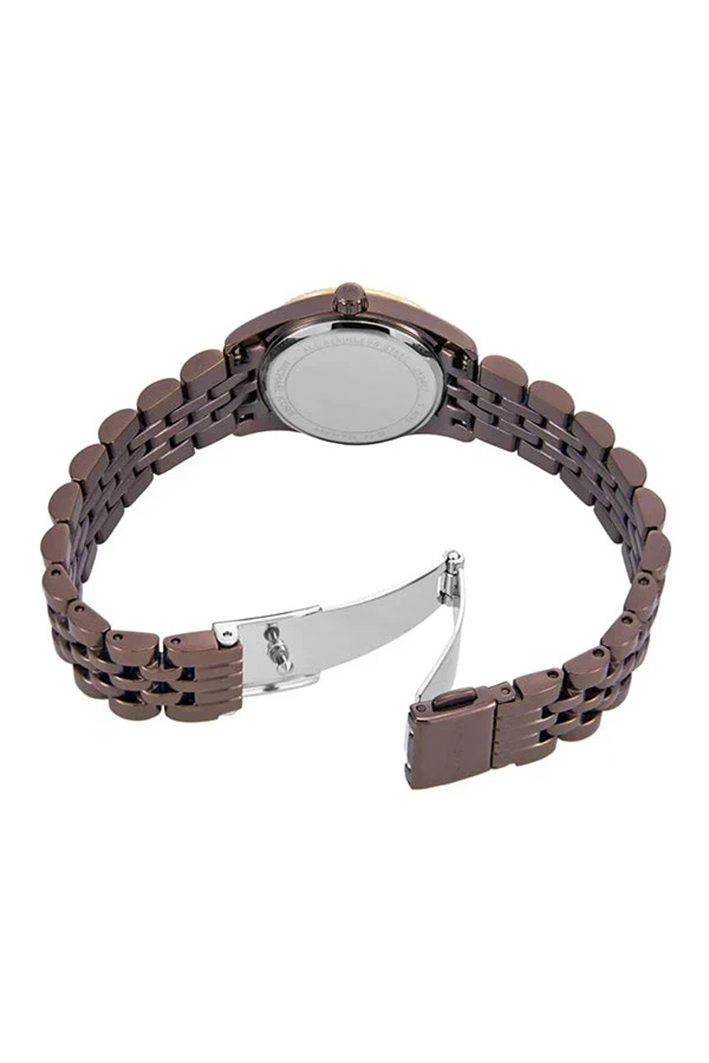 Lexington Analog Quartz Watch for Women, 26 mm Case Diameter, Rose Gold/Brown MK4844 - Image 3