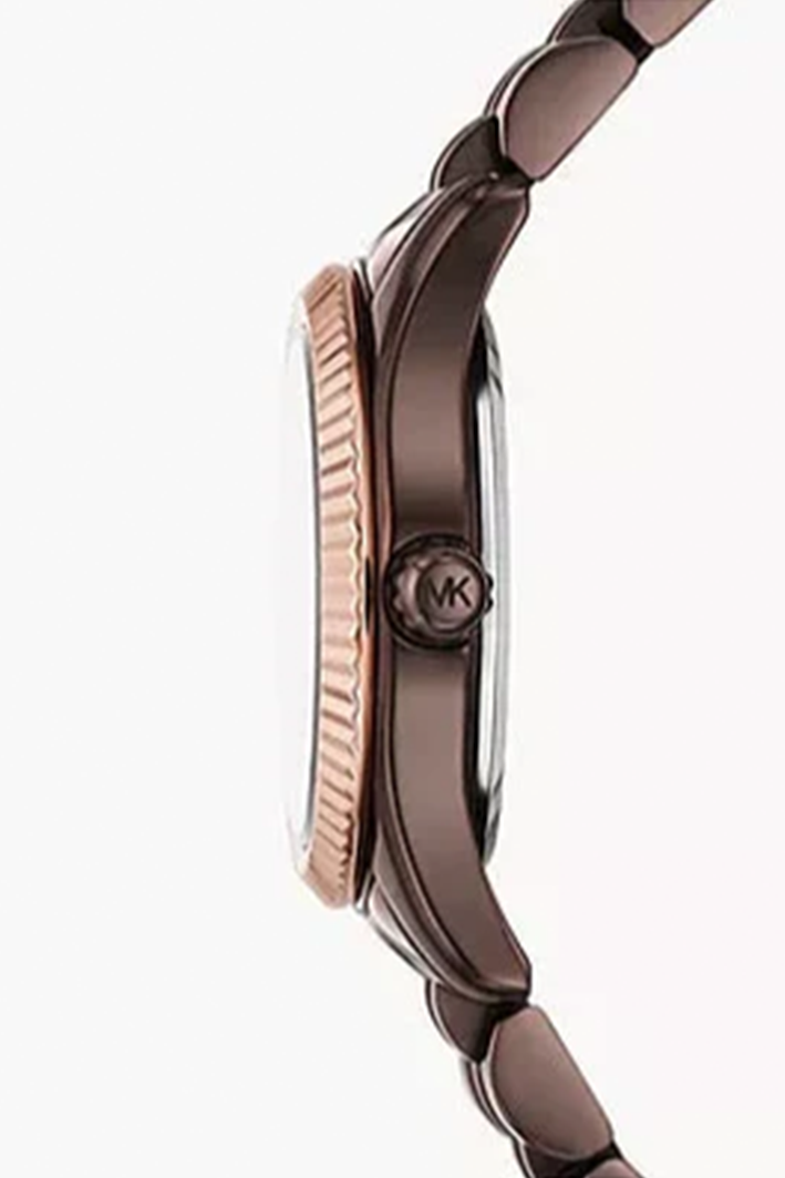 Lexington Analog Quartz Watch for Women, 26 mm Case Diameter, Rose Gold/Brown MK4844 - Image 4
