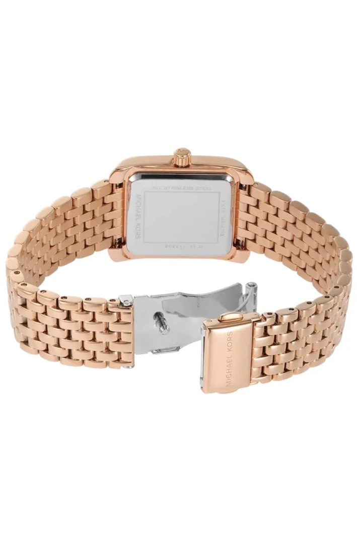 Michael Kors Mini Emery MK4743 Women’s Watch – Rose Gold Stainless Steel Bracelet & White Dial | 33mm Square Quartz Elegant Timepiece - Image 5