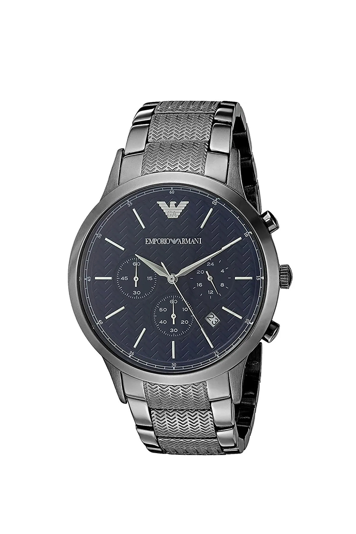 Emporio Armani Renato Large Men’s Watch AR2505 – Blue Dial, Stainless Steel Bracelet, 43mm - Image 2