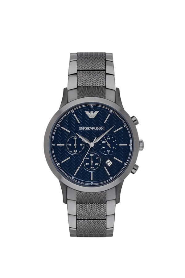 Emporio Armani Renato Large Men’s Watch AR2505 – Blue Dial, Stainless Steel Bracelet, 43mm