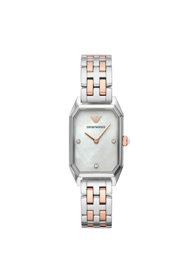 Emporio Armani Gioia AR11146 Women’s Watch – Square White Dial Two-Tone Stainless Steel Elegant Fashion Watch