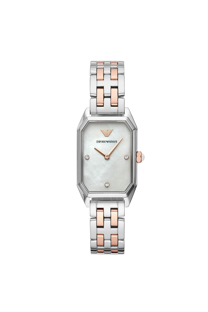 Emporio Armani Gioia AR11146 Women’s Watch – Square White Dial Two-Tone Stainless Steel Elegant Fashion Watch