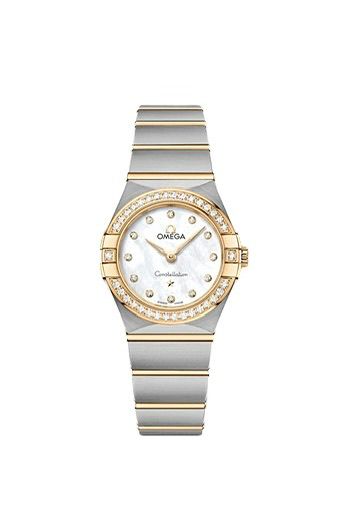Omega Constellation 27 Two Tone White Mother of Pearl Diamond Bezel